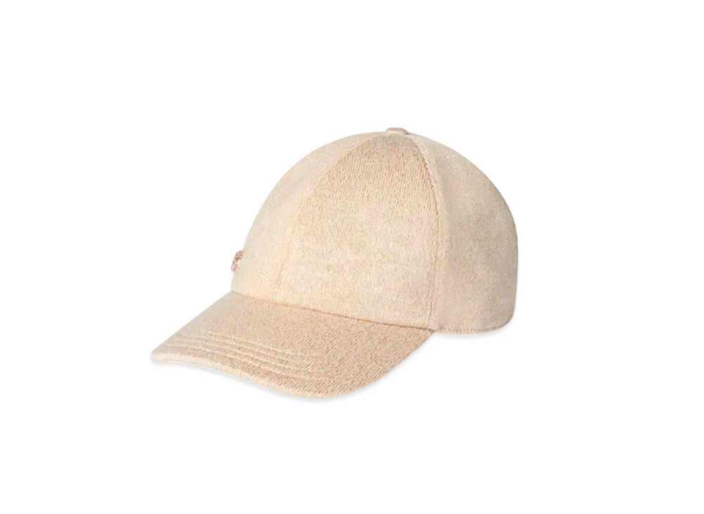 GUCCI Knit Wool and Lame Baseball Hat "Ivory"