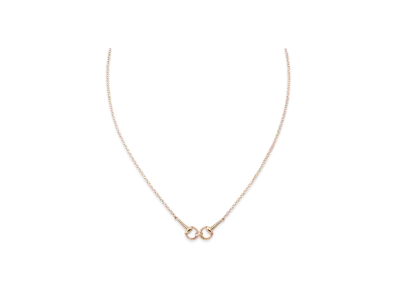 GUCCI 18K Horsebit Diamond Chain Necklace "Pink Gold"