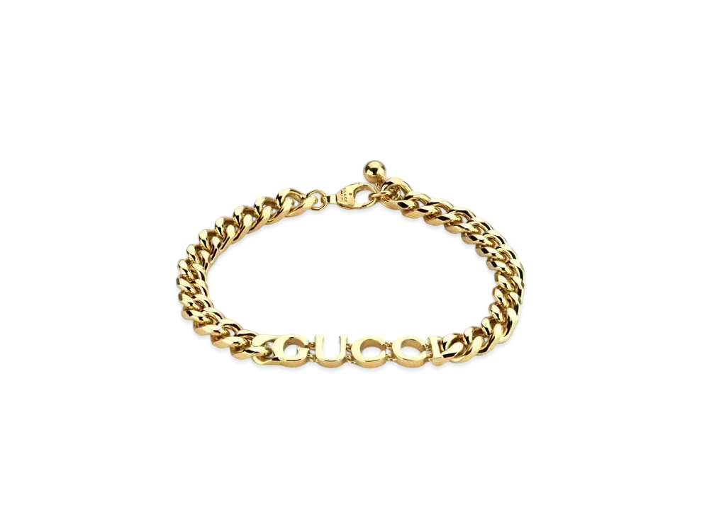 グッチ スクリプト チェーン ブレスレット "イエローゴールド" ‎796655 I4600 8005