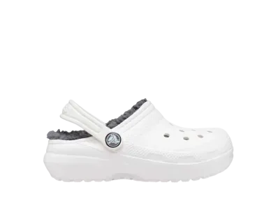 Crocs Big Kids Classic Lined Clog "White/Grey"