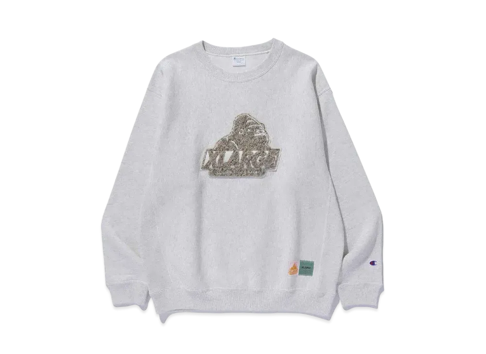 Champion x XLARGE REVERSE WEAVE CREWNECK SWEAT SHIRT "ASH"