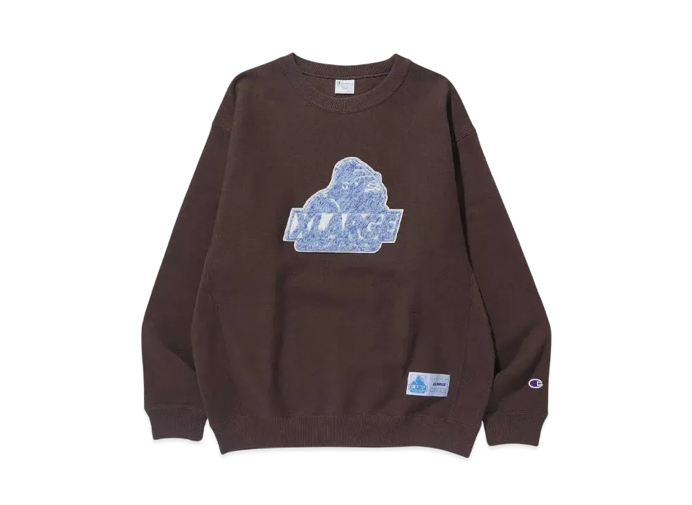 Champion x XLARGE REVERSE WEAVE CREWNECK SWEAT SHIRT "BROWN"