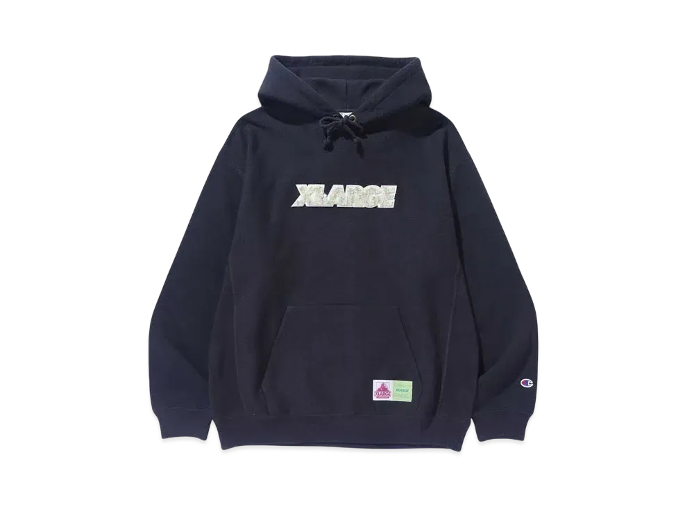 チャンピオン x エクストララージ リバースウィーブプルオーバーフーデッドスウェットシャツ "ブラック"