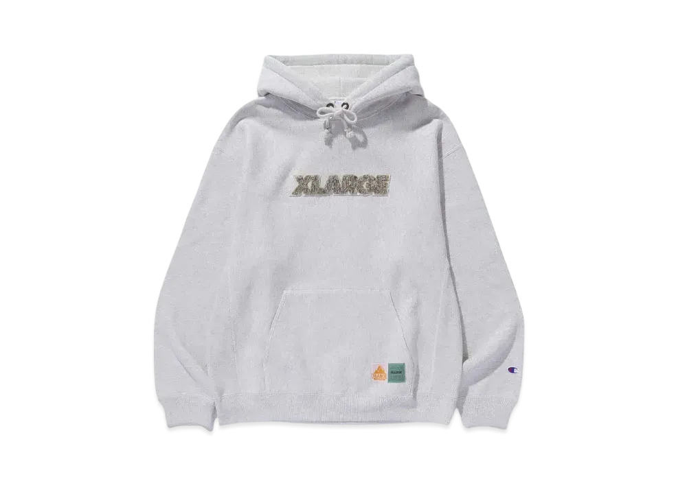 Champion x XLARGE REVERSE WEAVE PULLOVER HOODED SWEAT SHIRT "ASH"