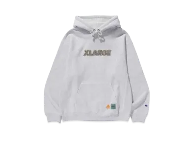Champion x XLARGE REVERSE WEAVE PULLOVER HOODED SWEAT SHIRT "ASH"