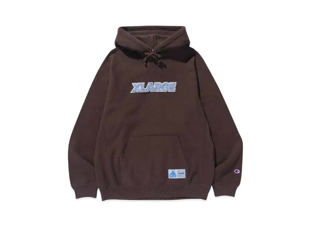 Champion x XLARGE REVERSE WEAVE PULLOVER HOODED SWEAT SHIRT "BROWN"
