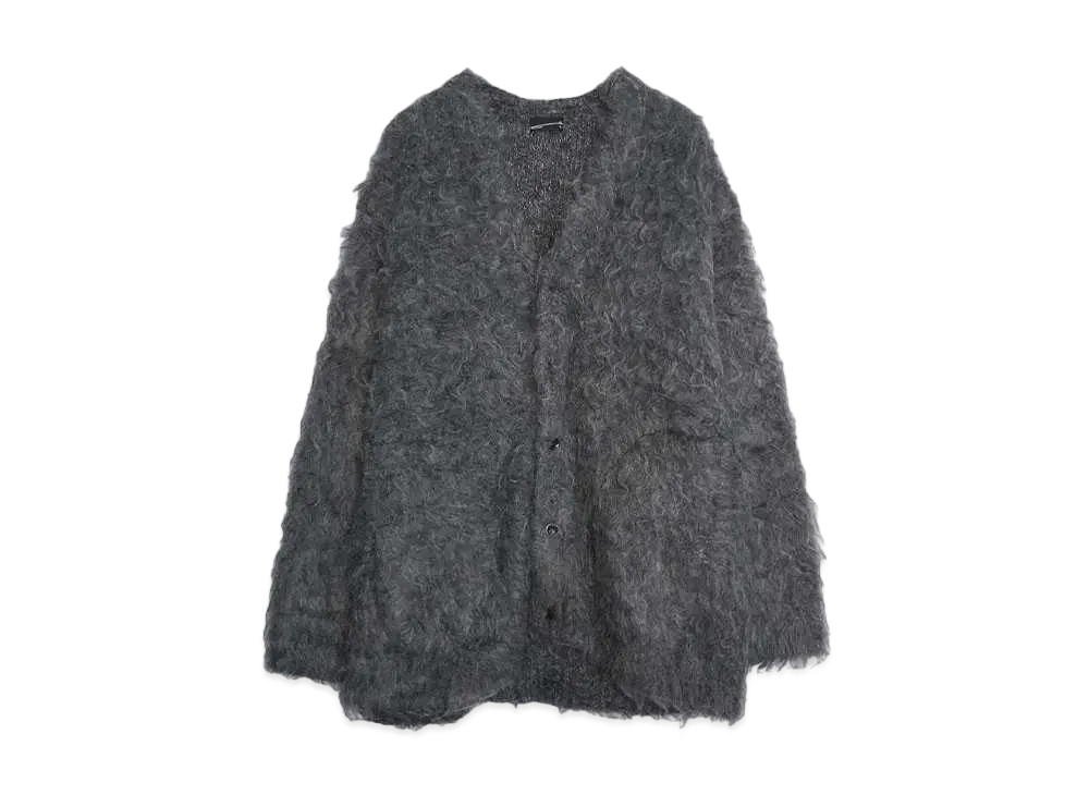 LAD MUSICIAN LOOP YARN SHAGGY KNIT CARDIGAN "GRAY"