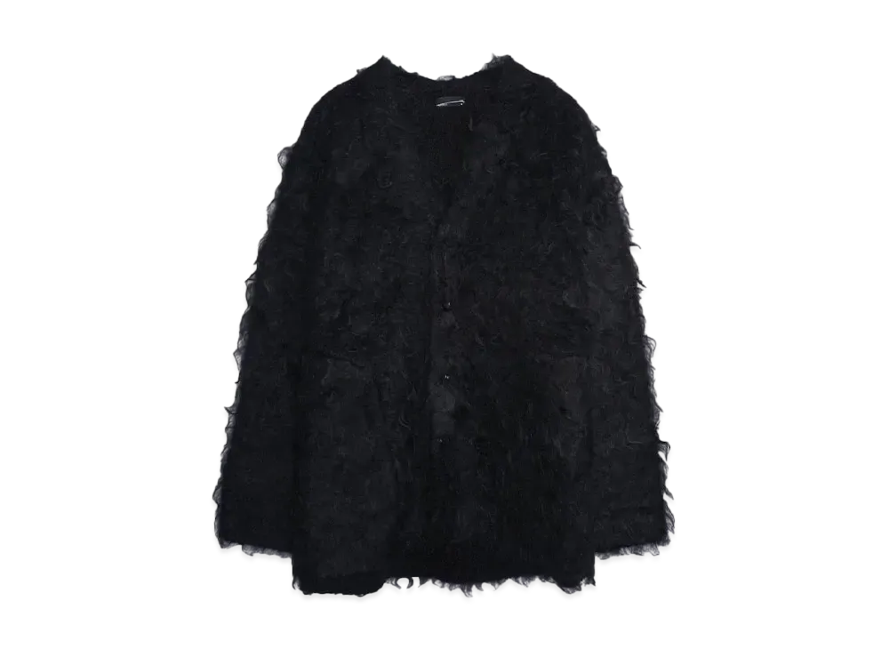 LAD MUSICIAN LOOP YARN SHAGGY KNIT CARDIGAN 