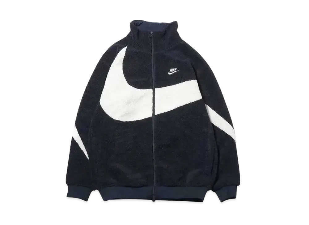 Nike Big Swoosh Reversible Boa Jacket "Dark Obsidian"