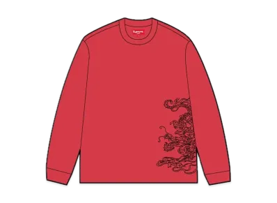 Supreme Dragon Embroidered L/S Top "Red"