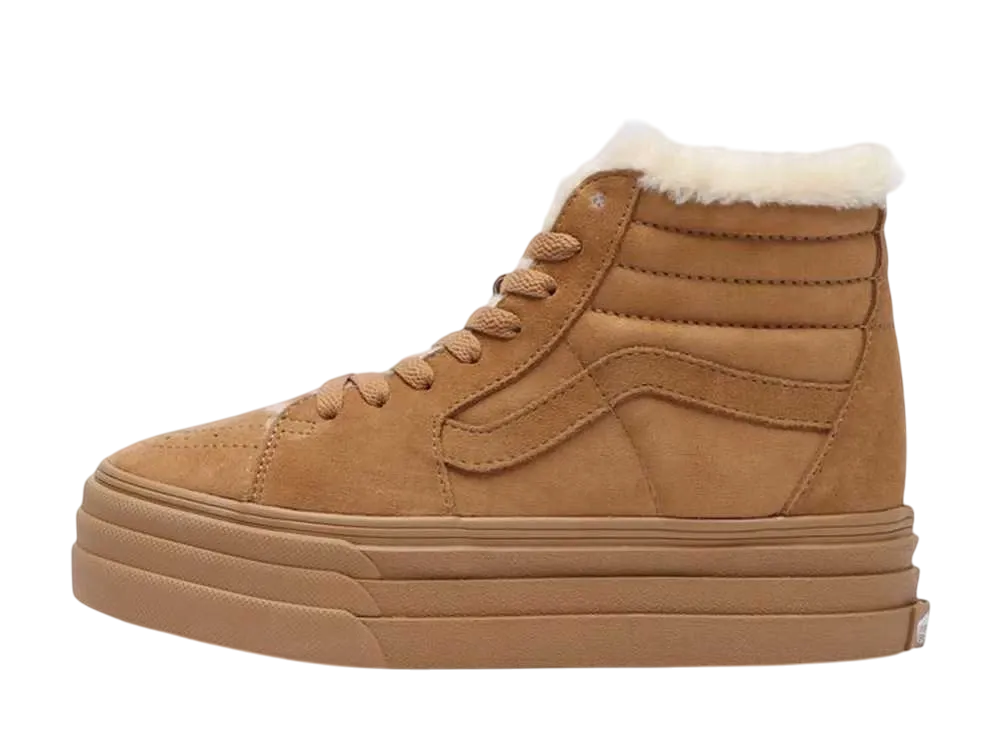 バンズ スケートハイ ボア 3ソール "キャメル" (V38CF B.3SOLE)