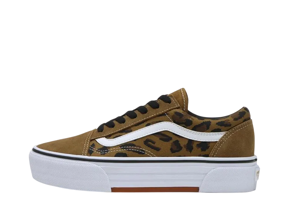 国内配送 VANS OLD SKOOL CHKY BROWN/LEOPARD New Vans Knu Skool Party Animal Leopard Sneakers Low-Top