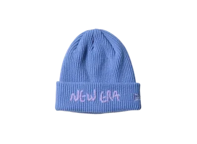 NEW ERA Basic Cuff Knit Handwritten Logo "Copen Blue"