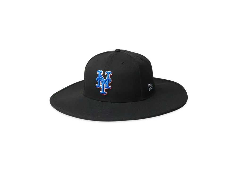 NEW ERA Fitted Long Brim Hat New York Mets "Black"