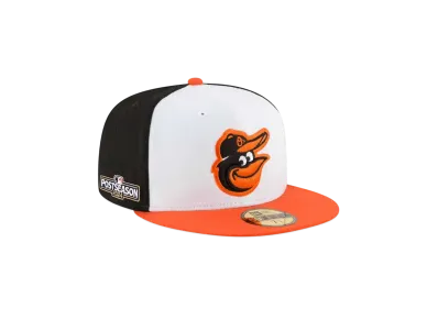 NEW ERA 59Fifty MLB Post Season 2024 Side Patch Baltimore Orioles "White/Orange/Black"