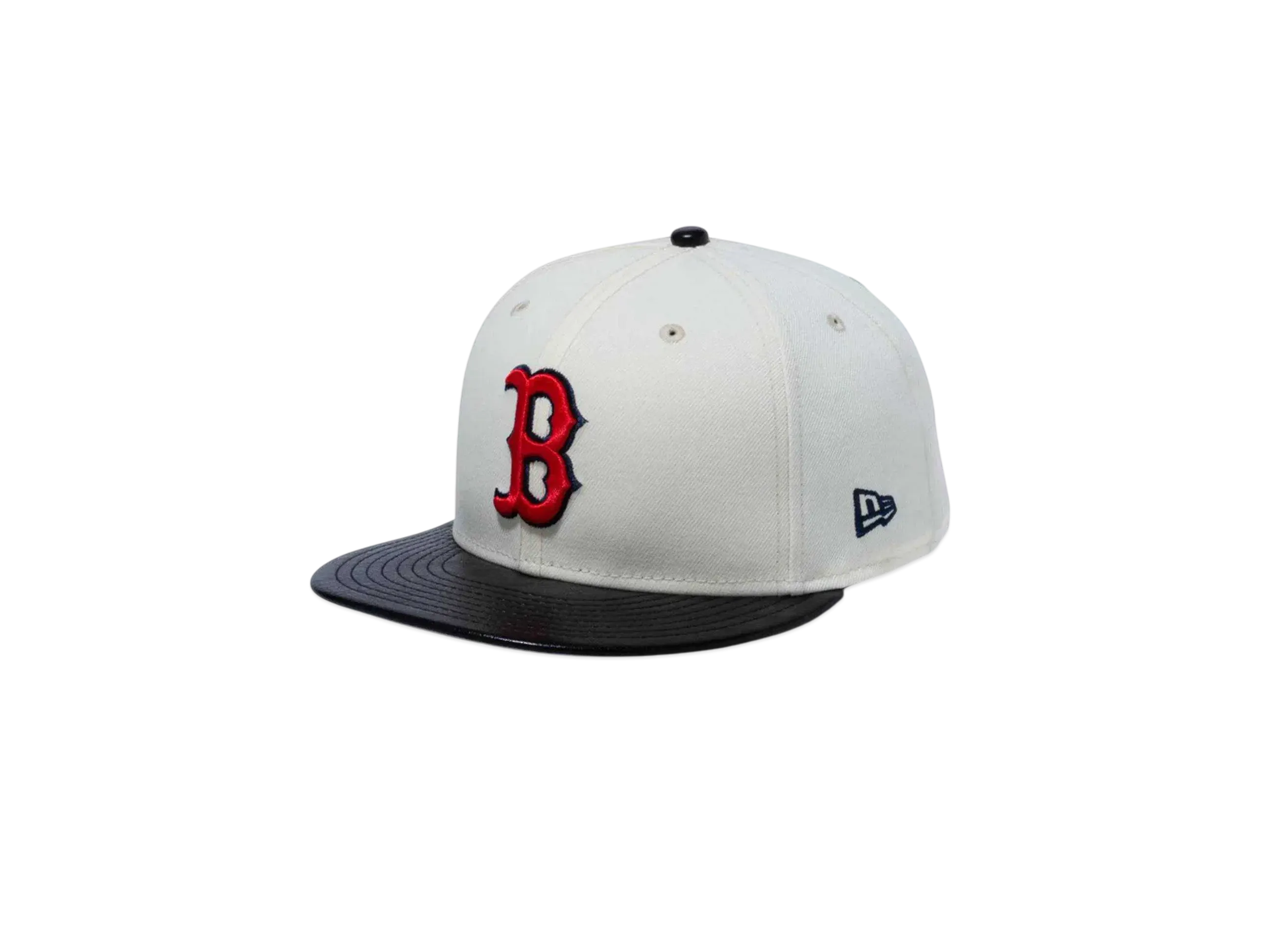NEW ERA 59Fifty Leather Visor Boston Red Sox "Chrome White/Black Leather"