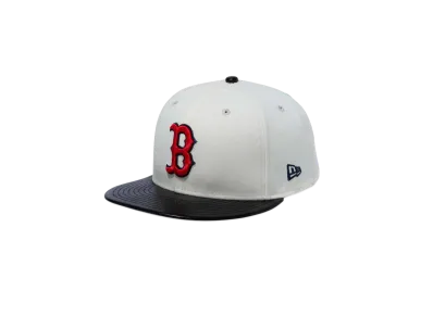 NEW ERA 59Fifty Leather Visor Boston Red Sox "Chrome White/Black Leather"