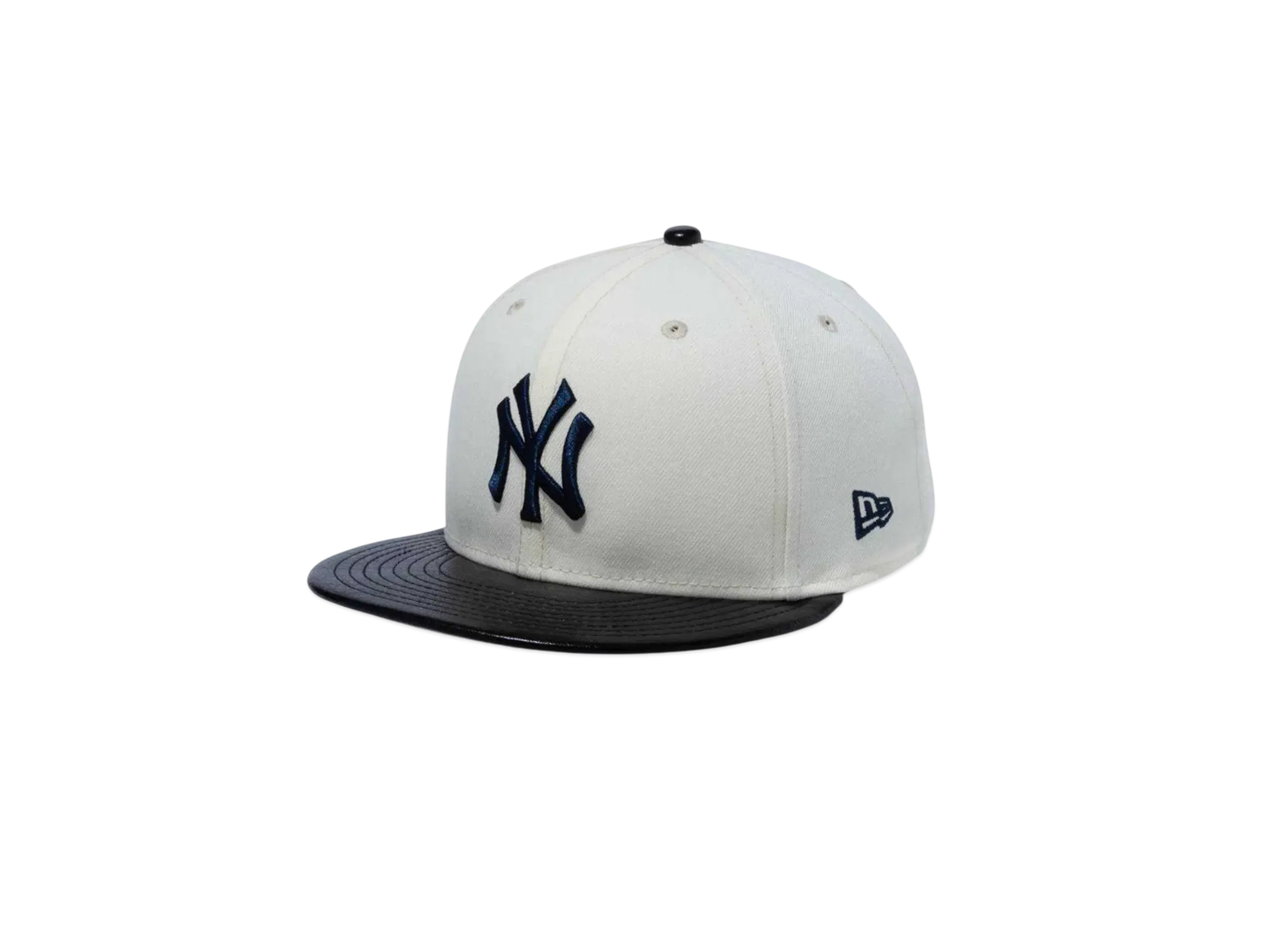 NEW ERA 59Fifty Leather Visor New York Yankees "Chrome White/Black Leather"