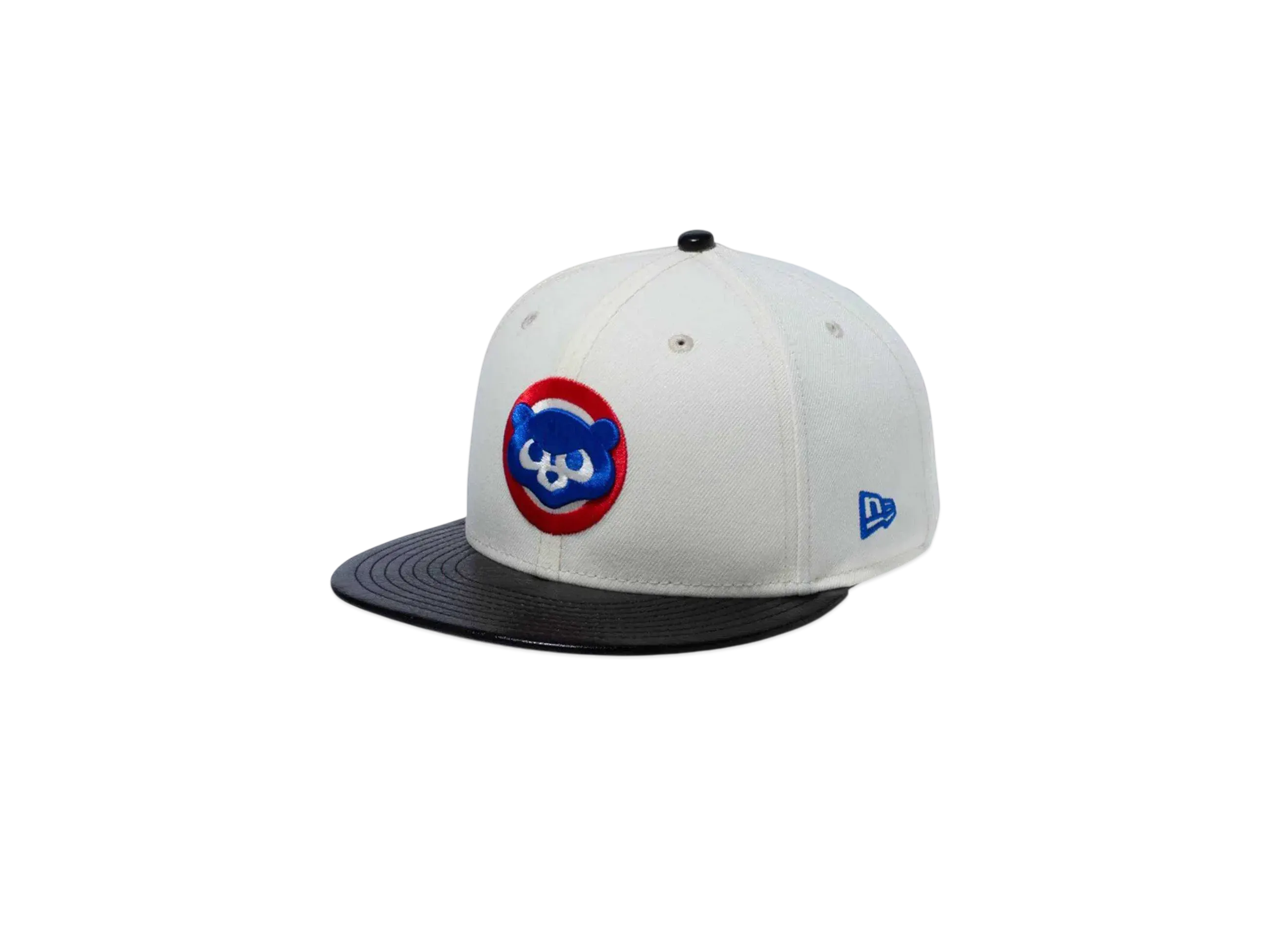 NEW ERA 59Fifty Leather Visor Chicago Cubs "Chrome White/Black Leather"