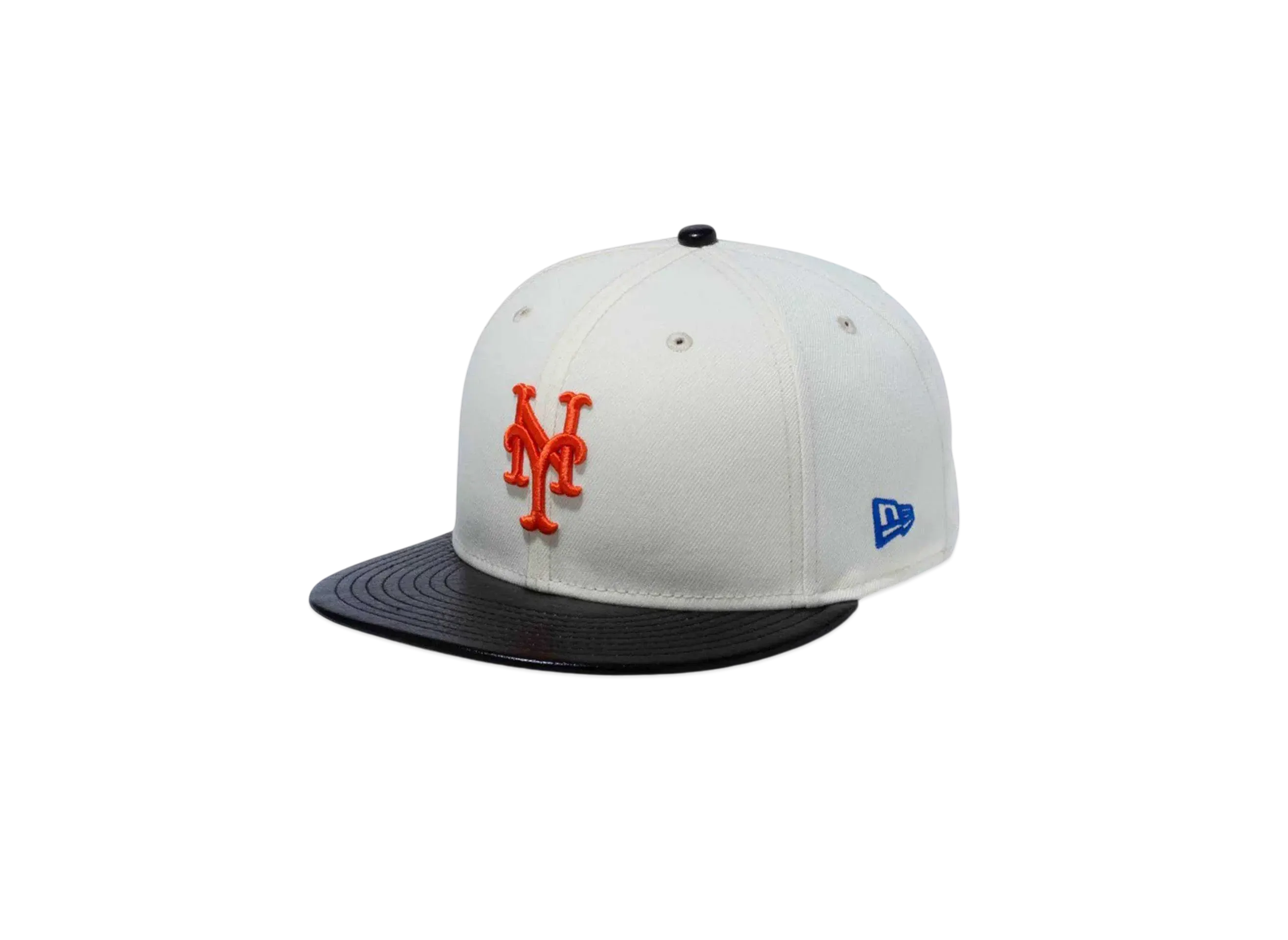 NEW ERA 59Fifty Leather Visor New York Mets "Chrome White/Black Leather"