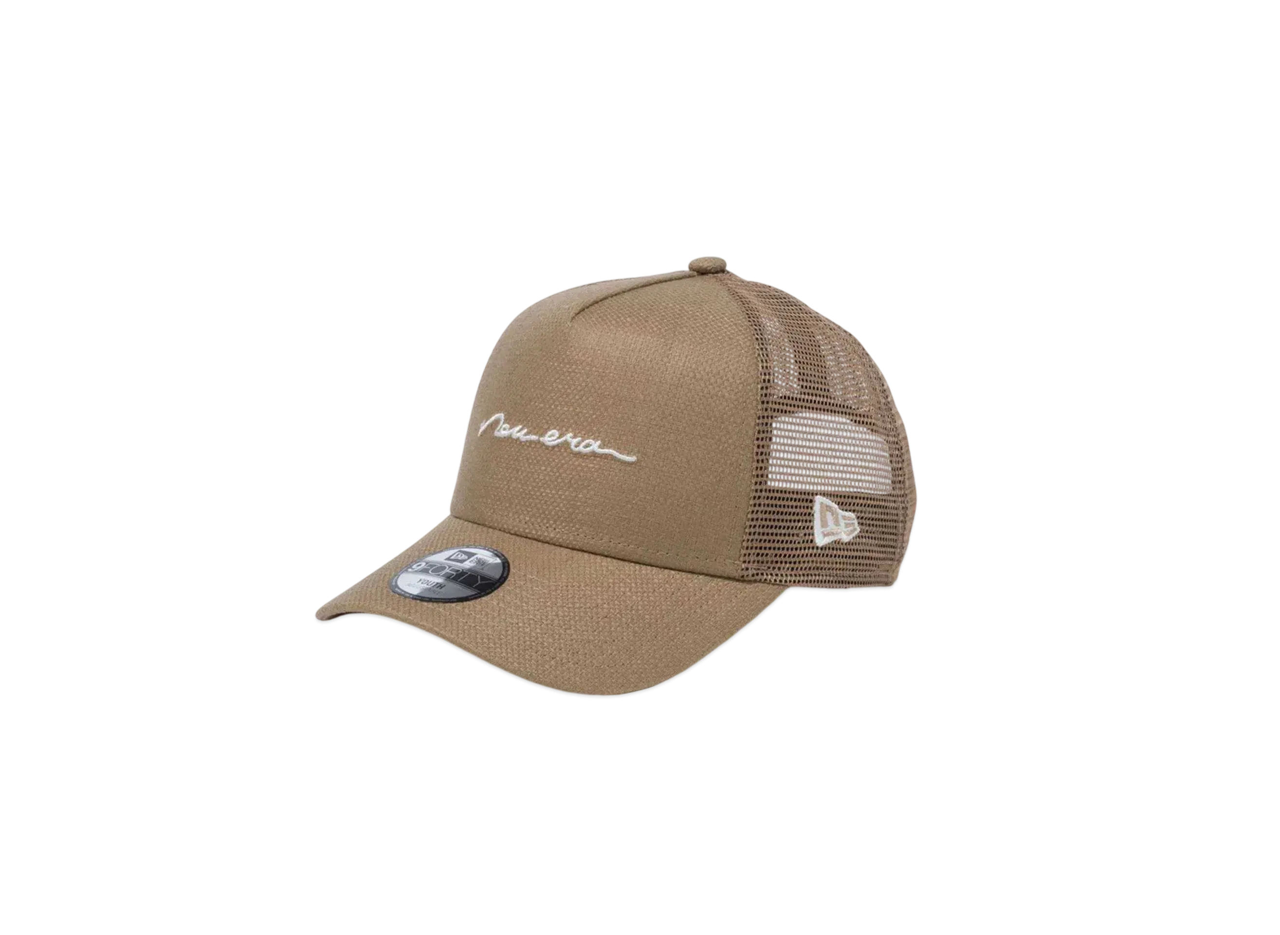 NEW ERA Youth 9Forty A-Frame Tracker Cotton Flax Handwritten Logo "Chino Beige"