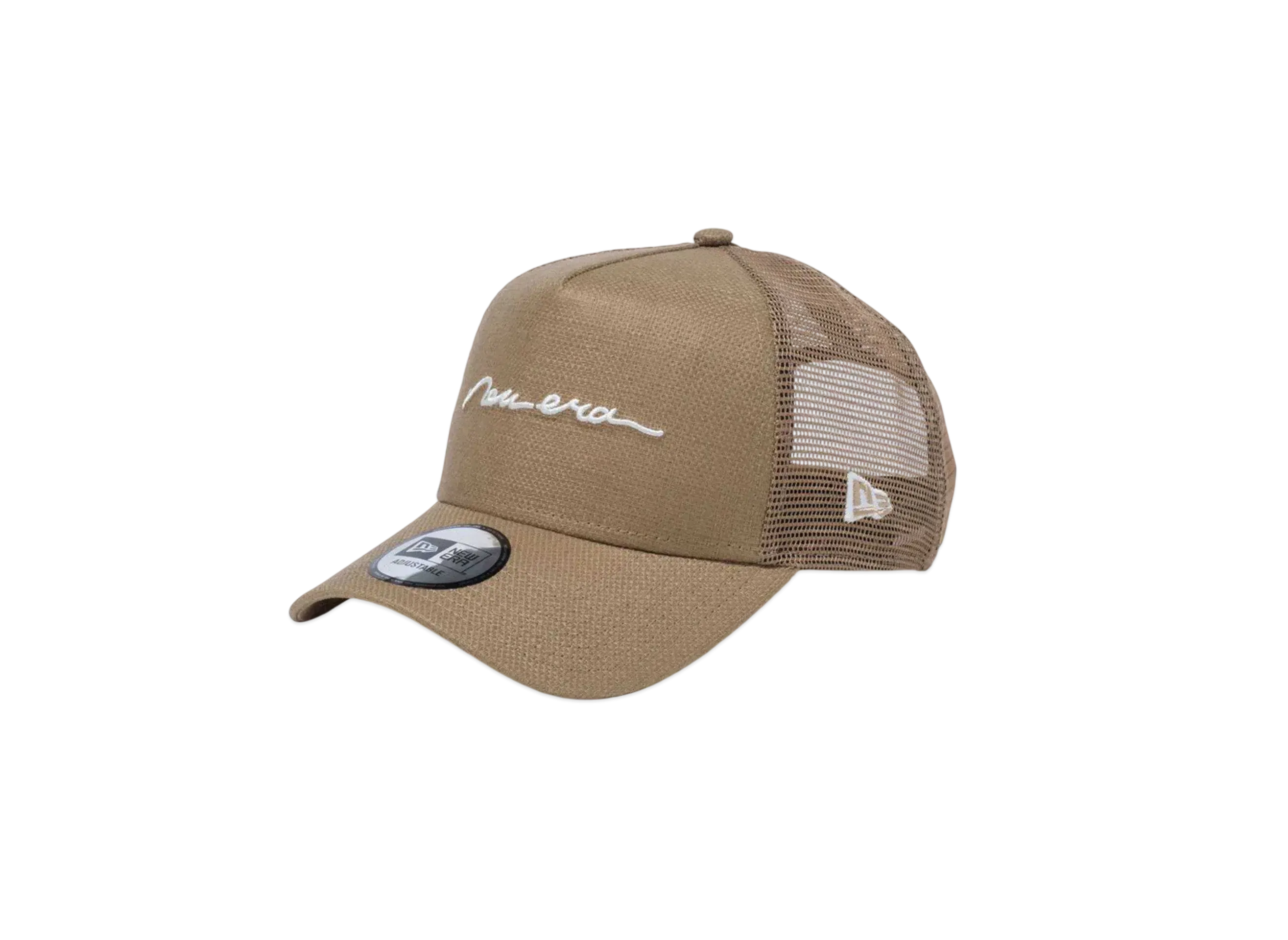 NEW ERA 9Forty A-Frame Tracker Cotton Flax Handwritten Logo "Chino Beige"