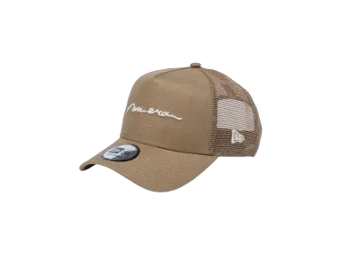NEW ERA 9Forty A-Frame Tracker Cotton Flax Handwritten Logo "Chino Beige"