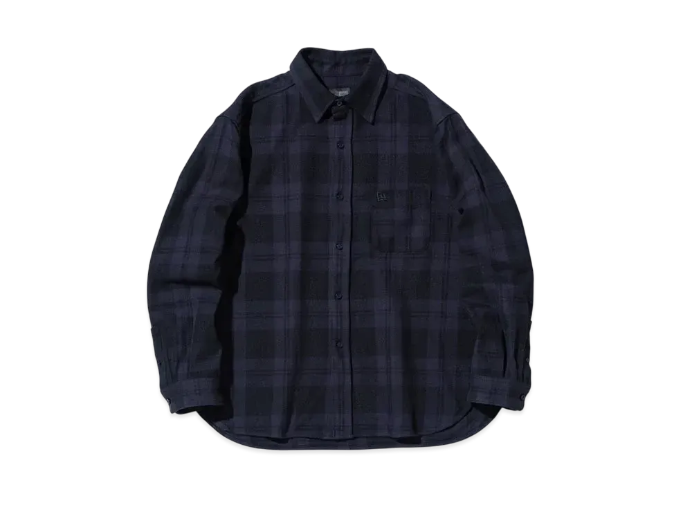 美品　ニューエラブラックレーベル　厚手チェックシャツ 長袖 フランネルシャツ BLACK LABEL FW22 カーキ | ニューエラ