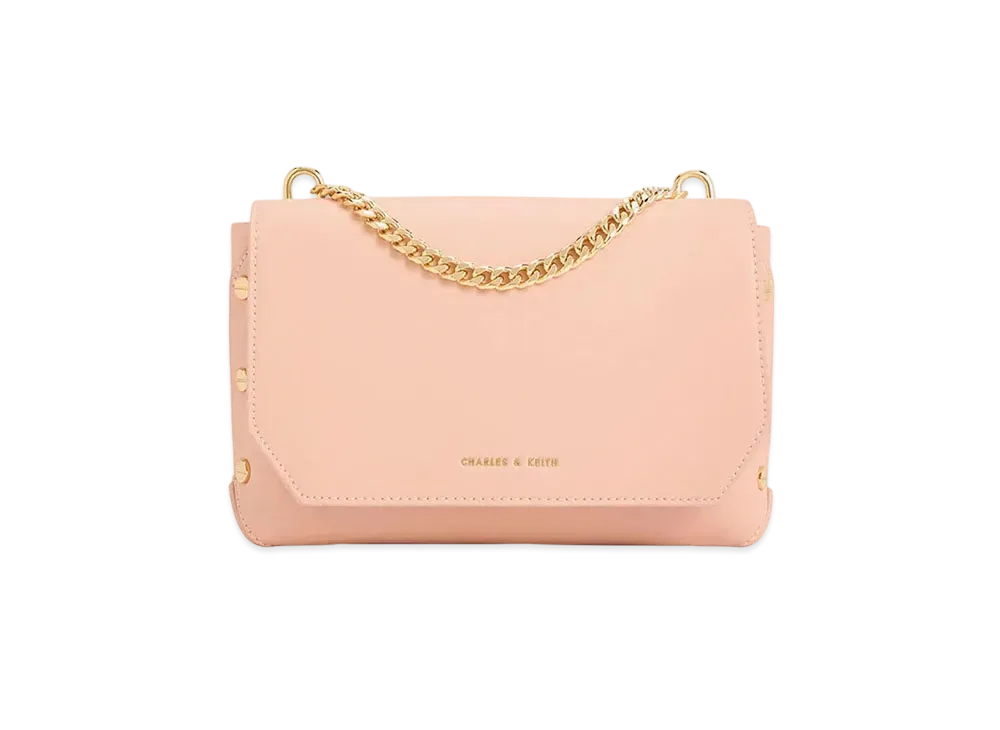 CHARLES & KEITH Claire Chain Handle Bag "Pink"