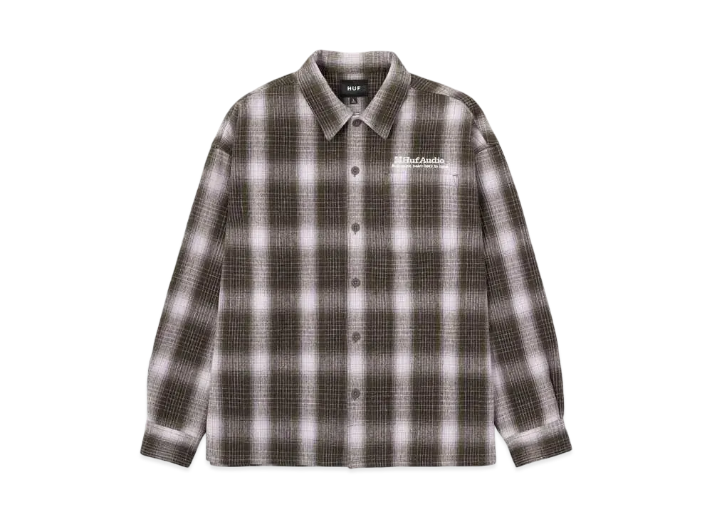 HUF Winter 24 Audio Check Shirt "Light Plum"