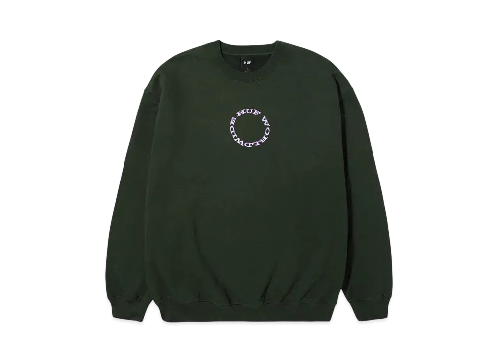 HUF Winter 24 Hard Note Crewneck "Hunter Green"