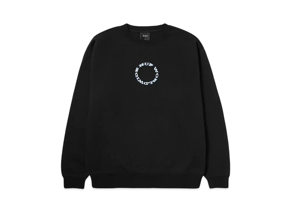 HUF Winter 24 Hard Note Crewneck "Black"