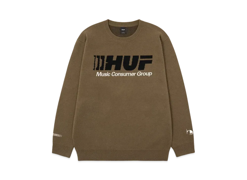 HUF Winter 24 Audio Crew Sweater "Teak"