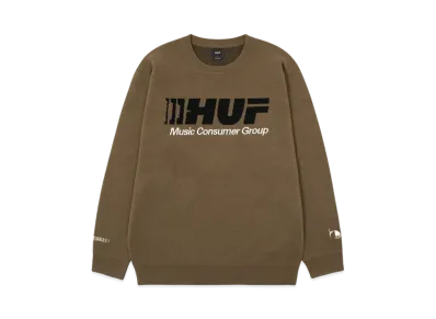 HUF Winter 24 Audio Crew Sweater "Teak"