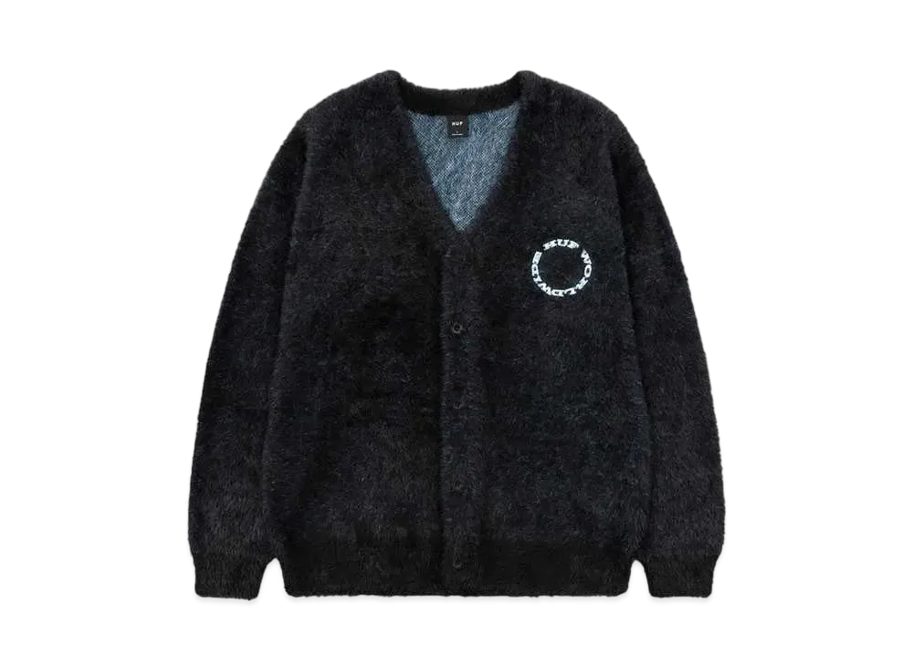 HUF Winter 24 Hard Note Cardigan "Black"
