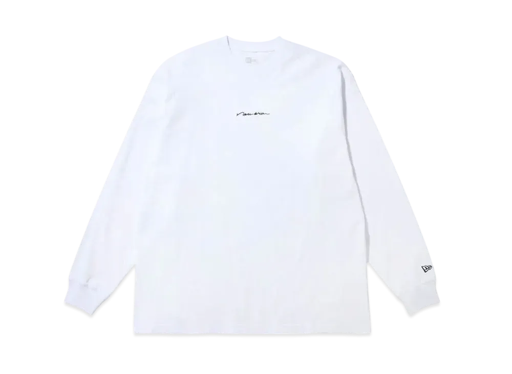 NEW ERA Long Sleeve Oversized Cotton T-shirt Handwritten Logo "White"