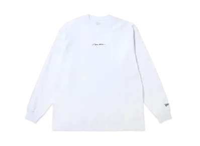 NEW ERA Long Sleeve Oversized Cotton T-shirt Handwritten Logo "White"