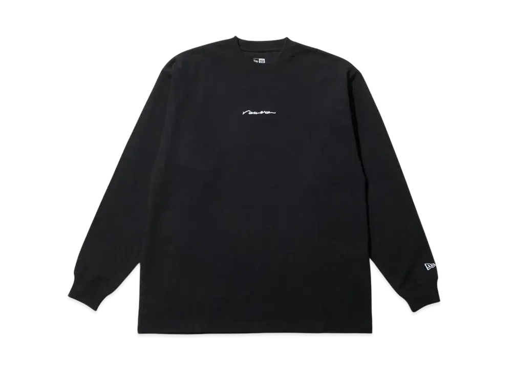 NEW ERA Long Sleeve Oversized Cotton T-shirt Handwritten Logo "Black"