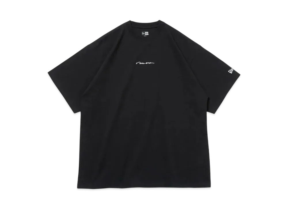 NEW ERA Short Sleeve Oversized Cotton T-shirt Handwritten Logo "Black"