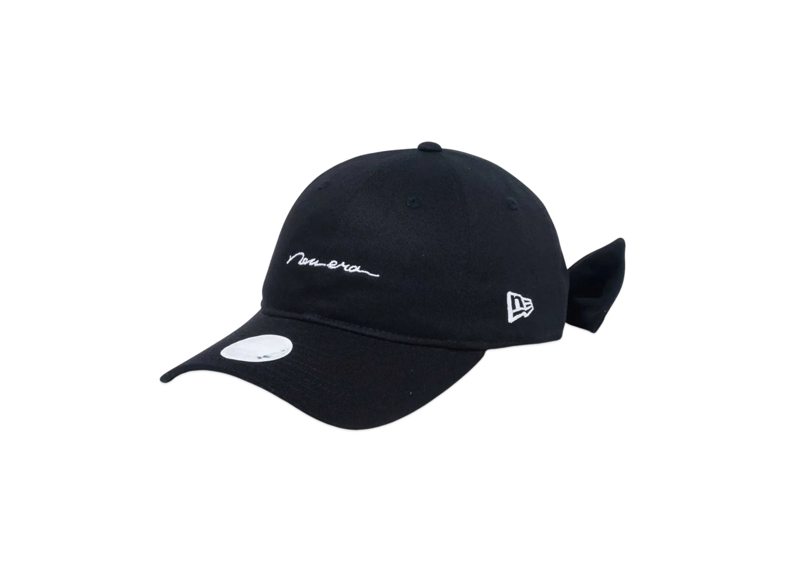 NEW ERA Golf Women's 9Twenty Long Visor Ribbon Handwritten Logo "Black"