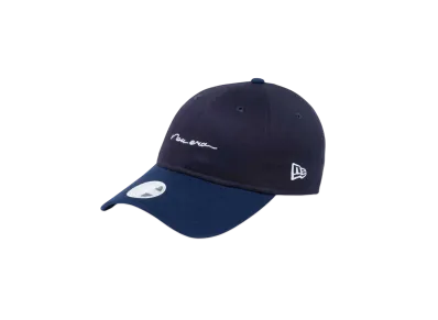NEW ERA Golf Women's 9Twenty Long Visor Stretch Cotton Washable Handwritten Logo "Navy/Blue"
