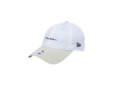 NEW ERA Golf Women's 9Twenty Long Visor Stretch Cotton Washable Handwritten Logo "White/Chrome White"