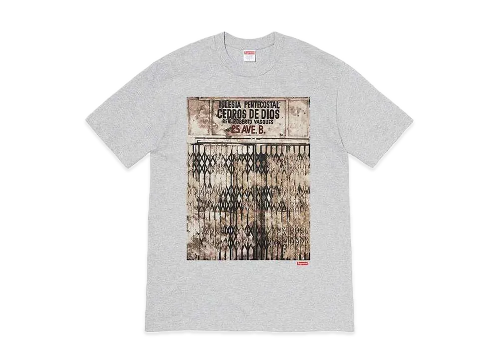 Supreme Martin Wong Iglesia Pentecostal Tee "Heather Grey"