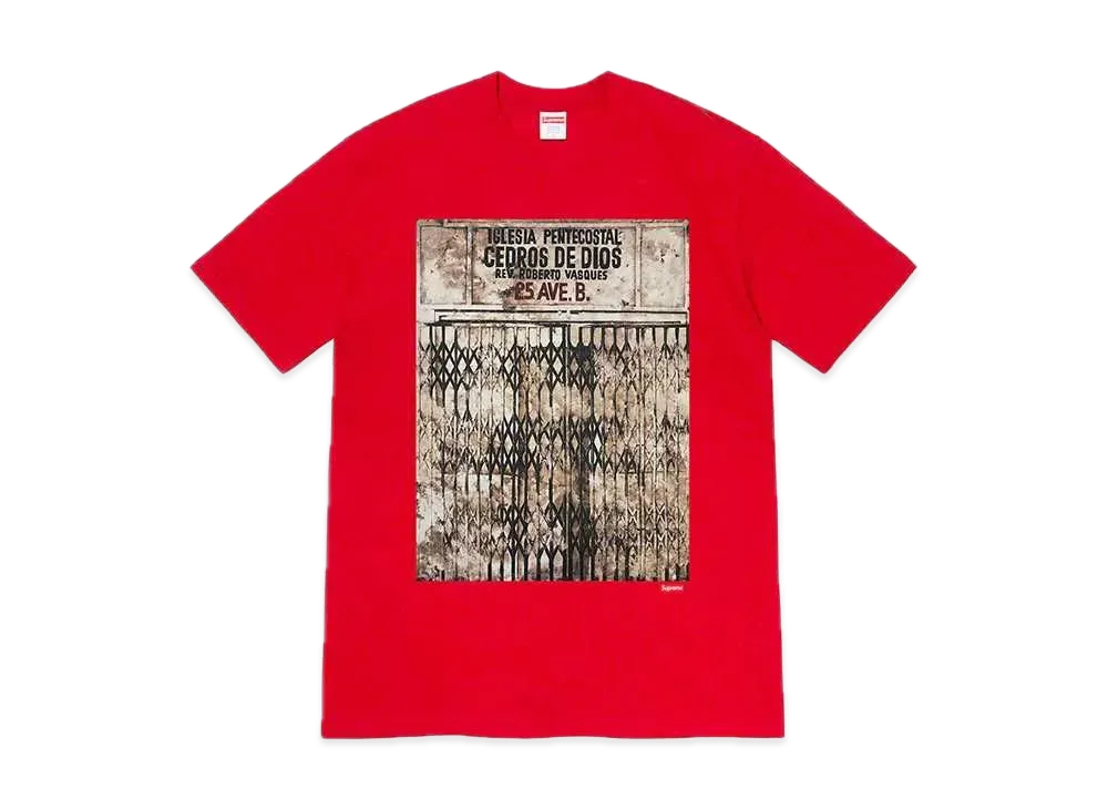 Supreme Martin Wong Iglesia Pentecostal Tee "Red"