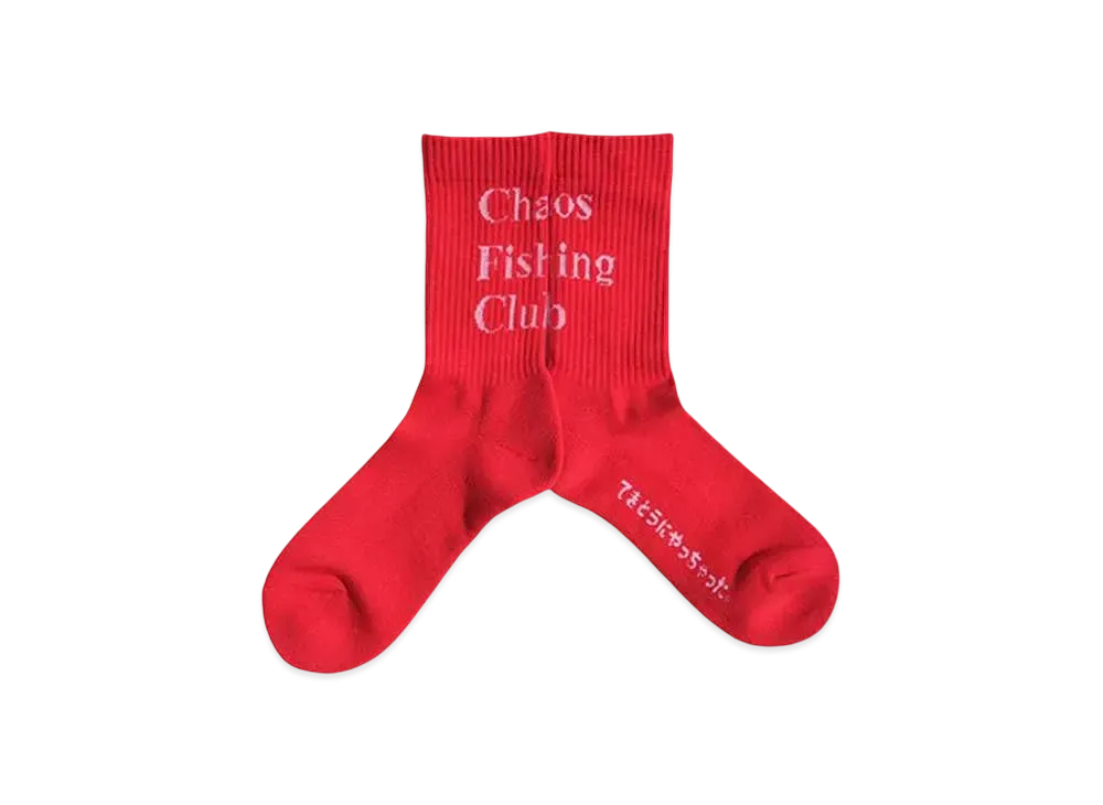 Chaos Fishing Club 1PAC LOGO SOCKS "RED"