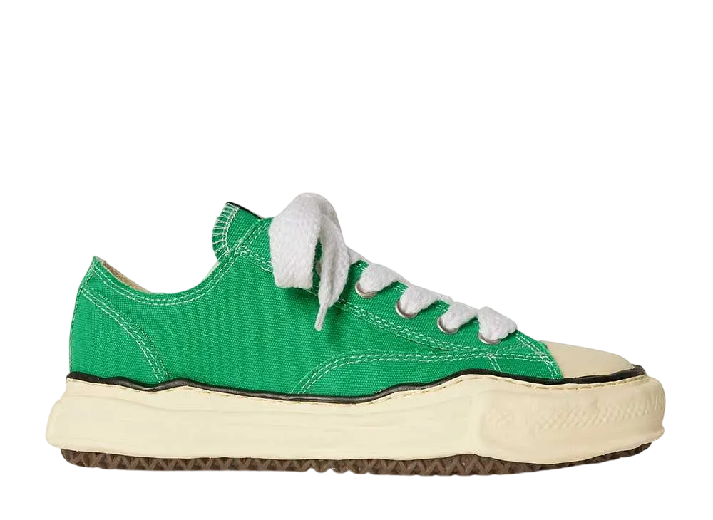メゾンミハラヤスヒロ ピーターソン VL OG ソール キャンバス ロートップ スニーカー "グリーン" (A09FW733)