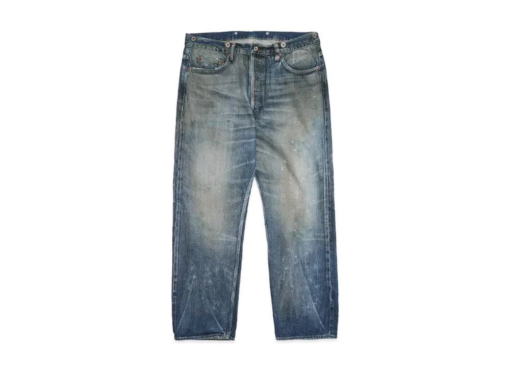 MADNESS AGING DENIM PANTS. RELAXED (LIGHT DISTRESSED) "INDIGO"