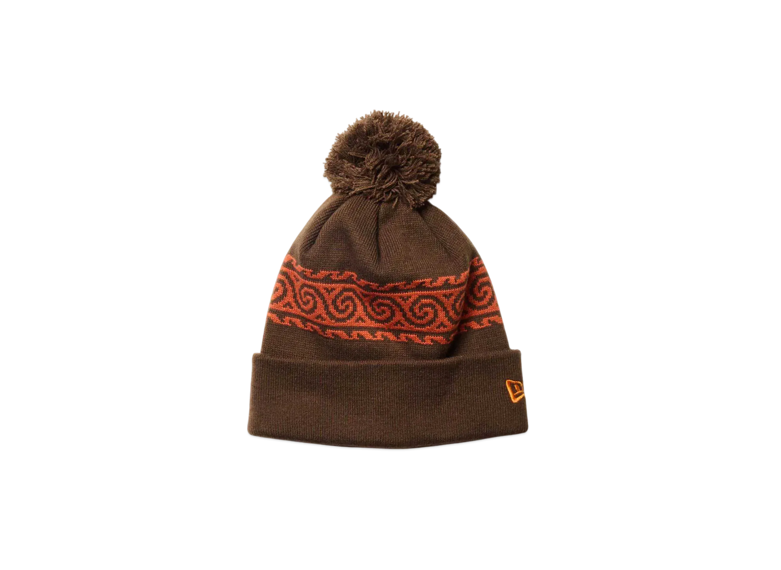 NEW ERA Pom Pom Knit Vortex Pattern "Brown/Burnt Orange"