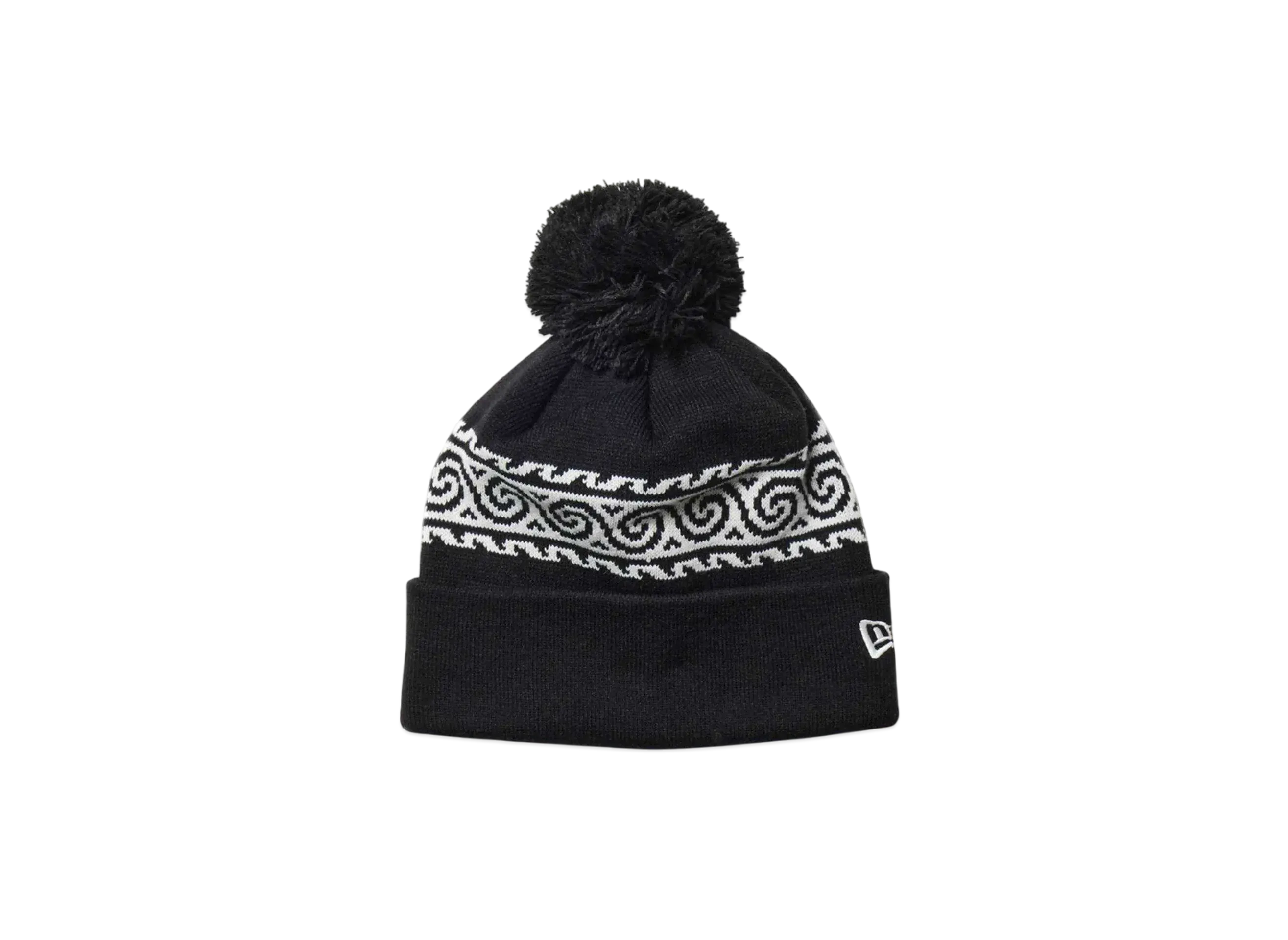 NEW ERA Pom Pom Knit Vortex Pattern "Black/Off White"