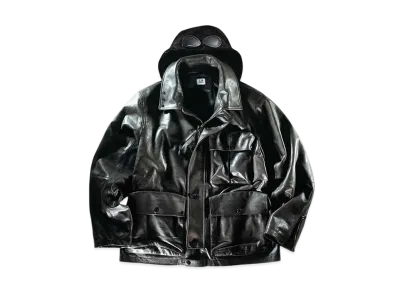 C.P. Company Leather Goggle Jacket "Black"